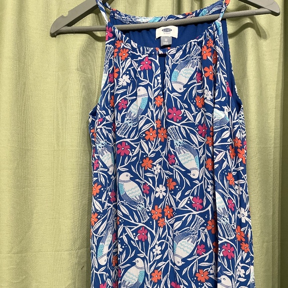 Nice blue dress with little birds - Picture 1 of 4